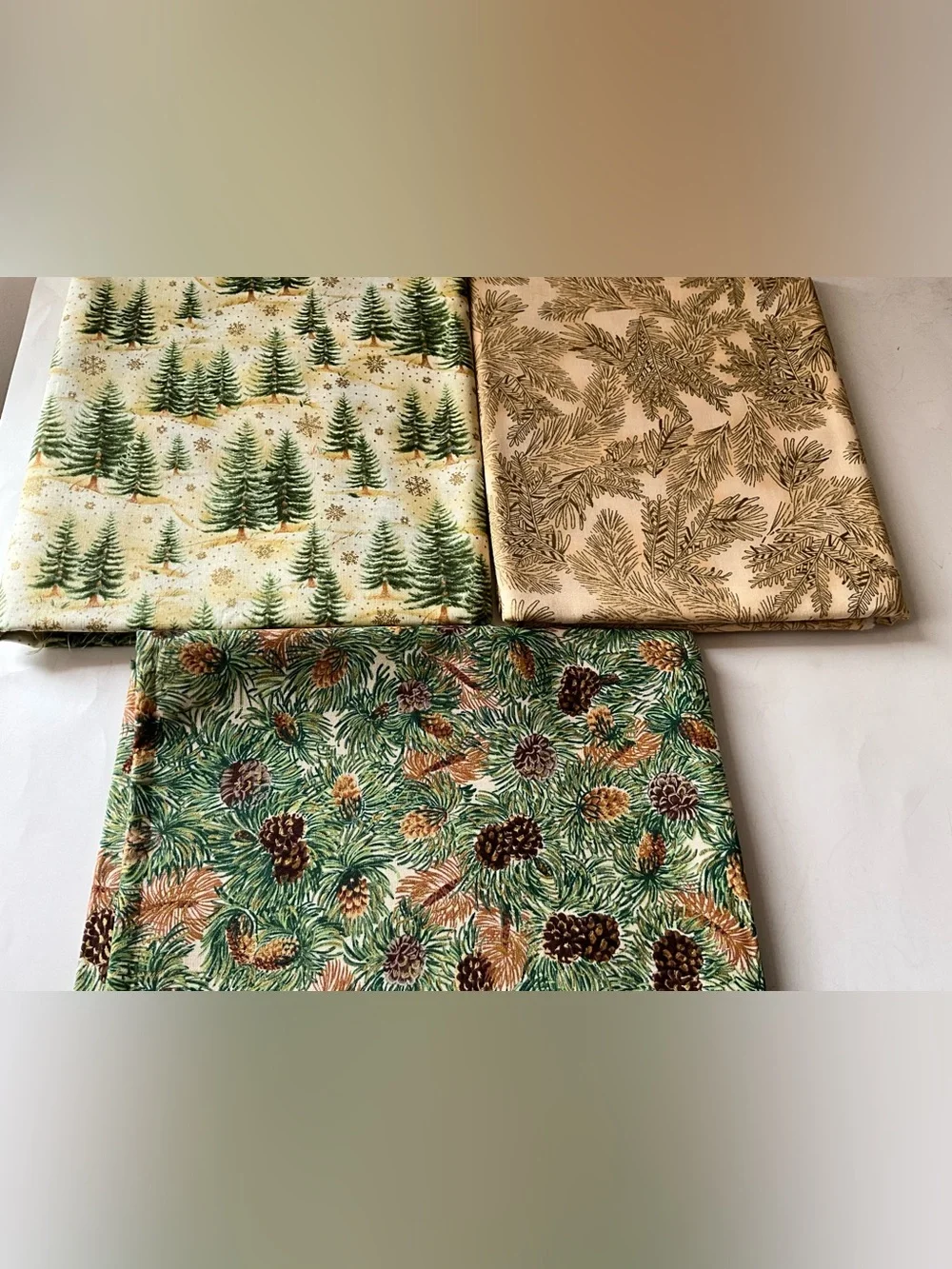 Quilting Sewing Fabric Lot Moda Hoffman Pine Trees Pine Cones Forest Theme